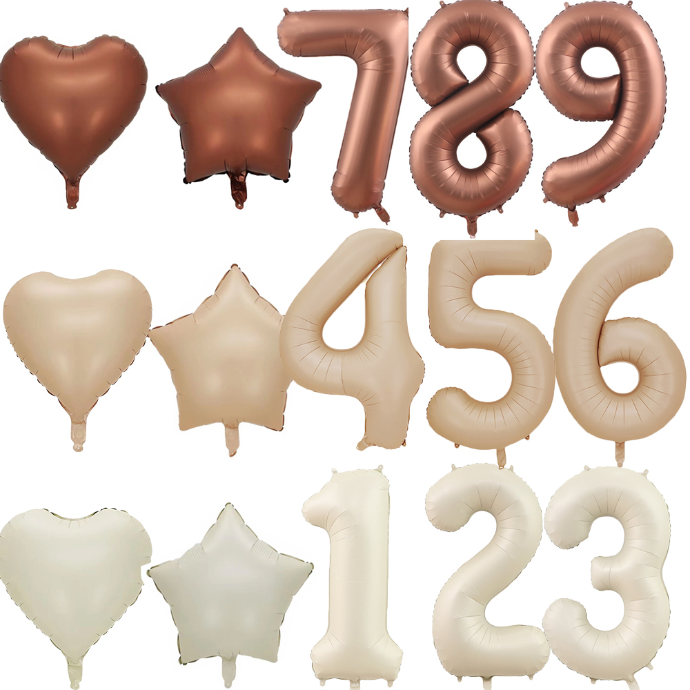 Confetti Balloon Set - 1pc 40 インチヴィンテージコーヒーナンバーバルーンレトロベージュキャラメルバルーンセット 30 40 50
