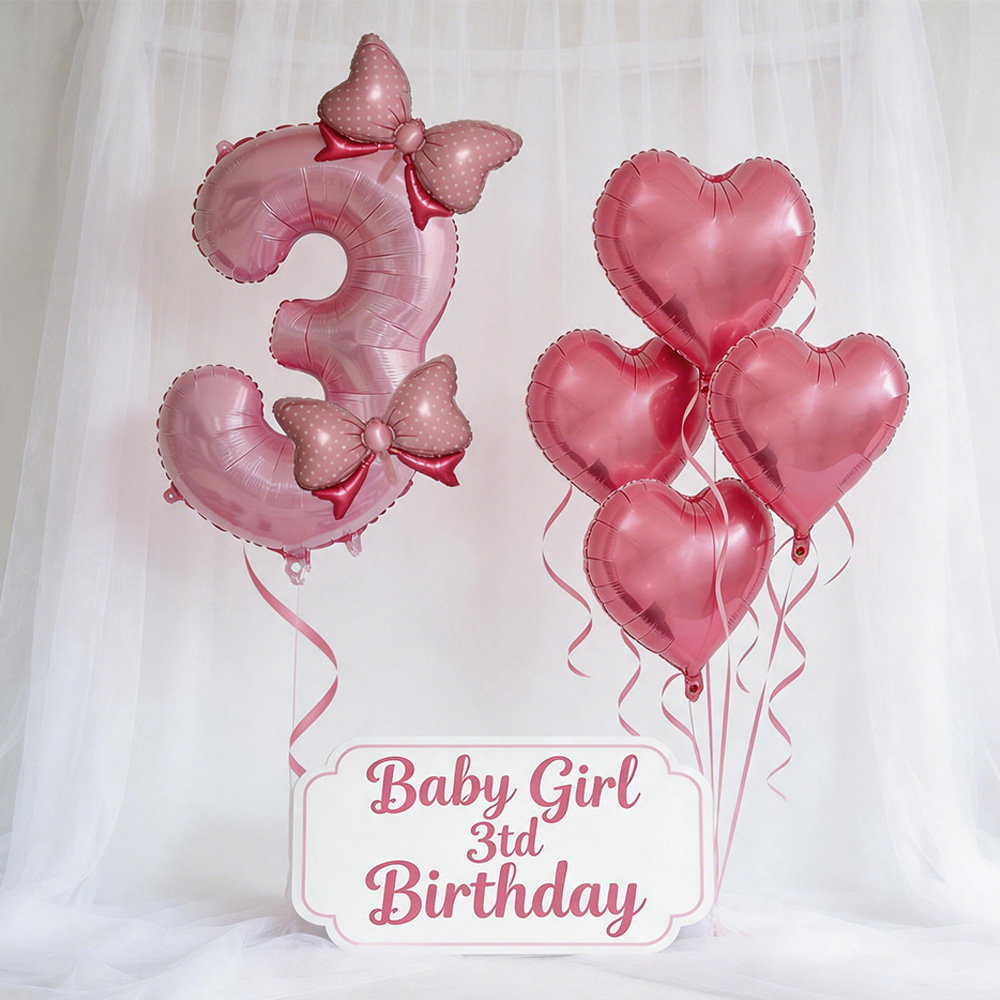 ピンクのリボンパーティーデコレーション ピンクのリボン誕生日 - Confetti Balloon Set のレビューと価格