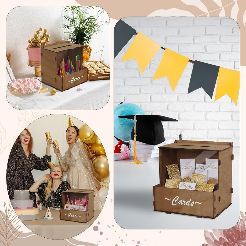 DIY木製ウェディングカードボックス収納オーガナイザー、結婚 - Wedding Card Box のレビューと価格