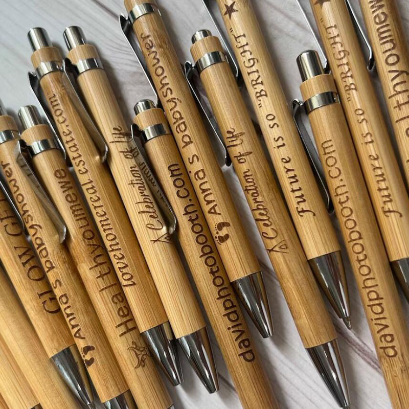 パーソナライズされたボールペン竹ペン彫刻ボールペンゲストブッ - Wedding Supply Rentals のレビューと価格