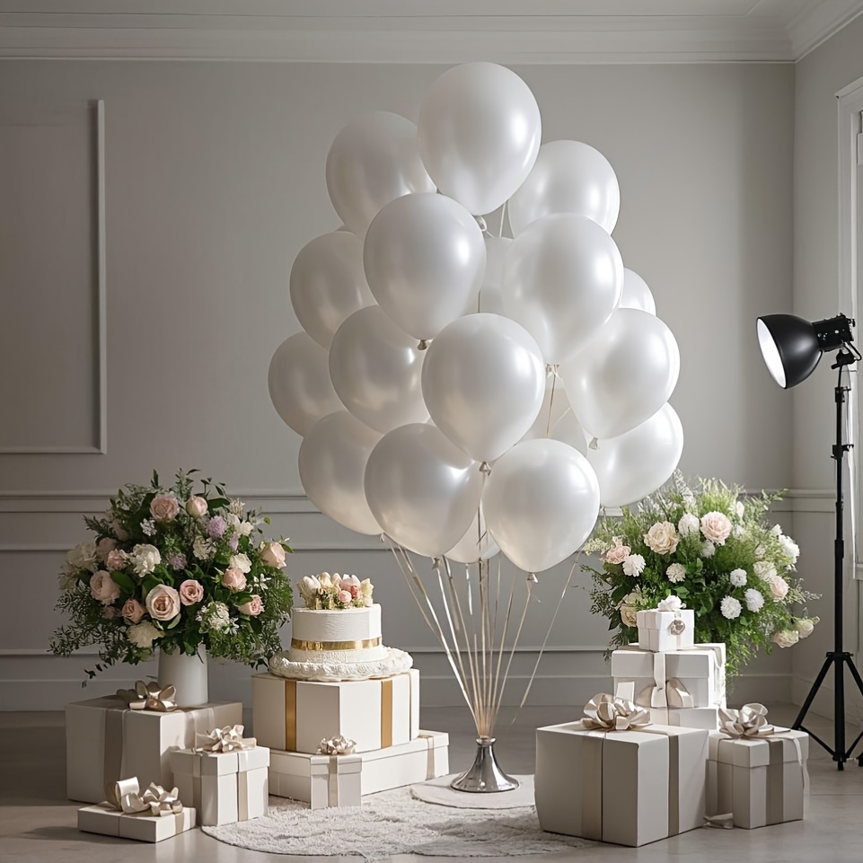 パールホワイトのバルーンセット、誕生日、結婚式、バレンタイン - Wedding Ceremony Supply のレビューと価格