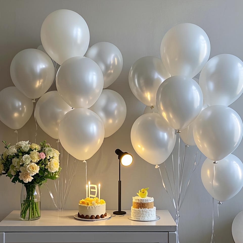 パールホワイトのバルーンセット、誕生日、結婚式、バレンタイン - Wedding Ceremony Supply のレビューと価格
