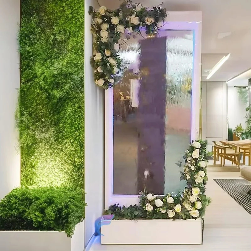 カスタムガラス製滝壁掛けウェディングウェルカムサインスタンド - Wedding Fountain のレビューと価格