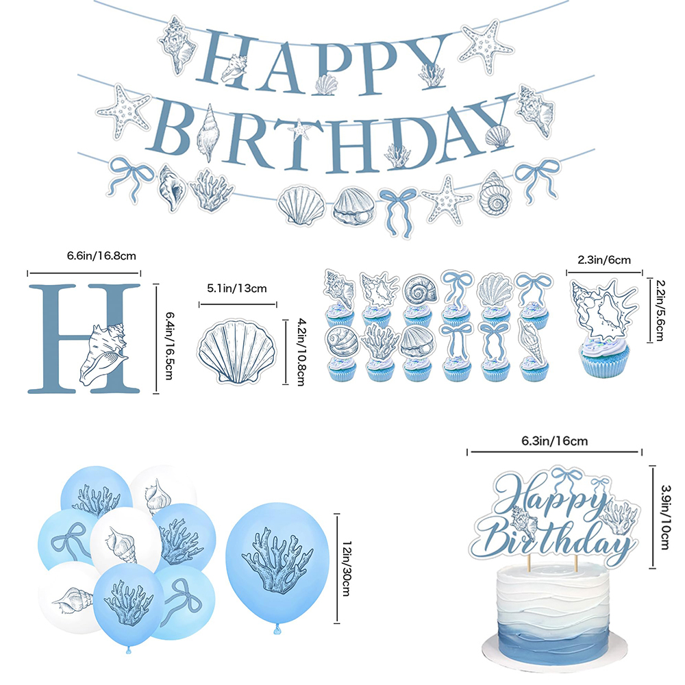 エレガントなオーシャンマーメイド誕生日パーティーデコレーショ - Confetti Balloon Set のレビューと価格