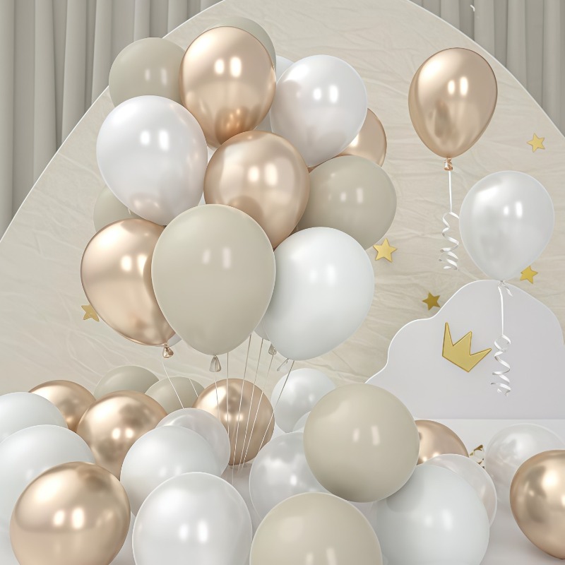 60個入りバルーンパック ベージュシャンパンゴールドバルーン - Confetti Balloon Set のレビューと価格