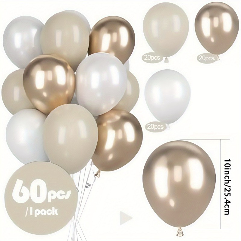 60個入りバルーンパック ベージュシャンパンゴールドバルーン - Confetti Balloon Set のレビューと価格