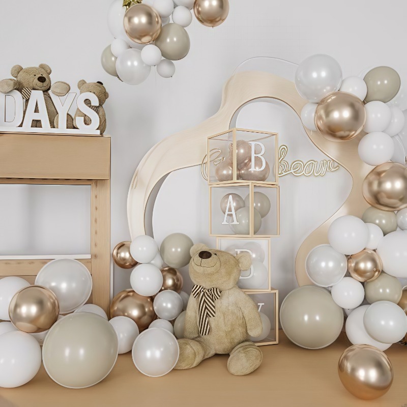 60個入りバルーンパック ベージュシャンパンゴールドバルーン - Confetti Balloon Set のレビューと価格