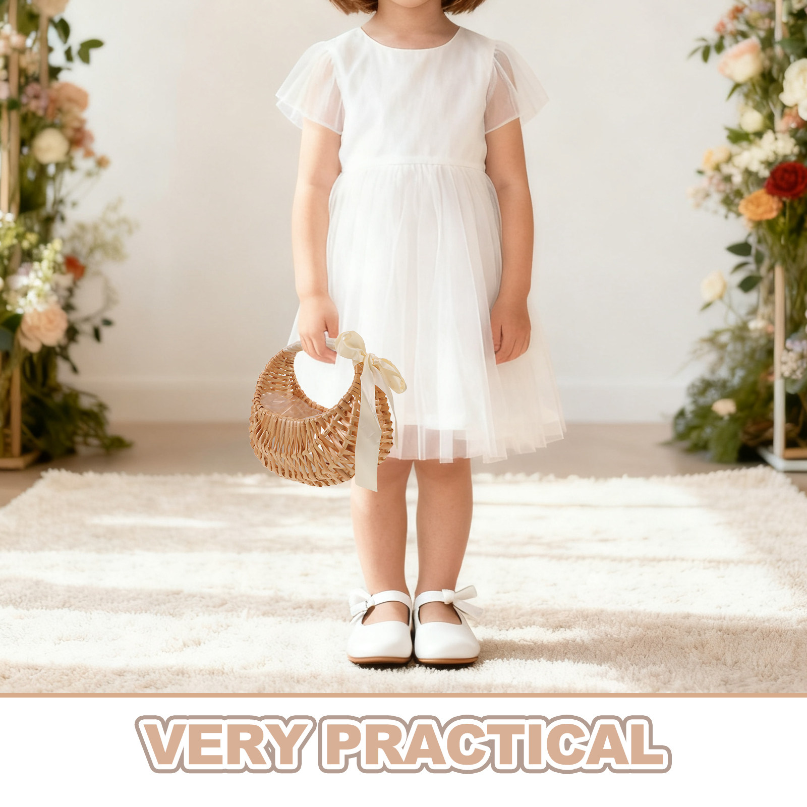 フラワーガール用バスケット 手作り柳製 小型 手持ち 軽量  - Wedding Ceremony Supply のレビューと価格