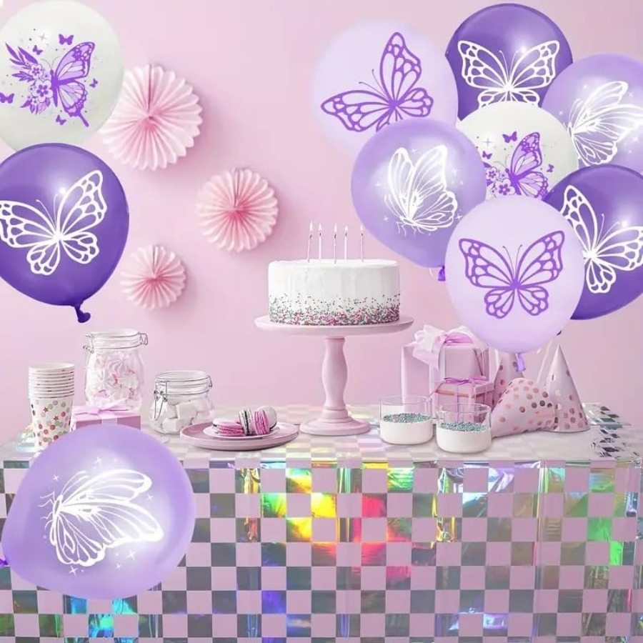 12個 12インチ 蝶々 プリント ラテックス バルーン 風 - Confetti Balloon Set のレビューと価格