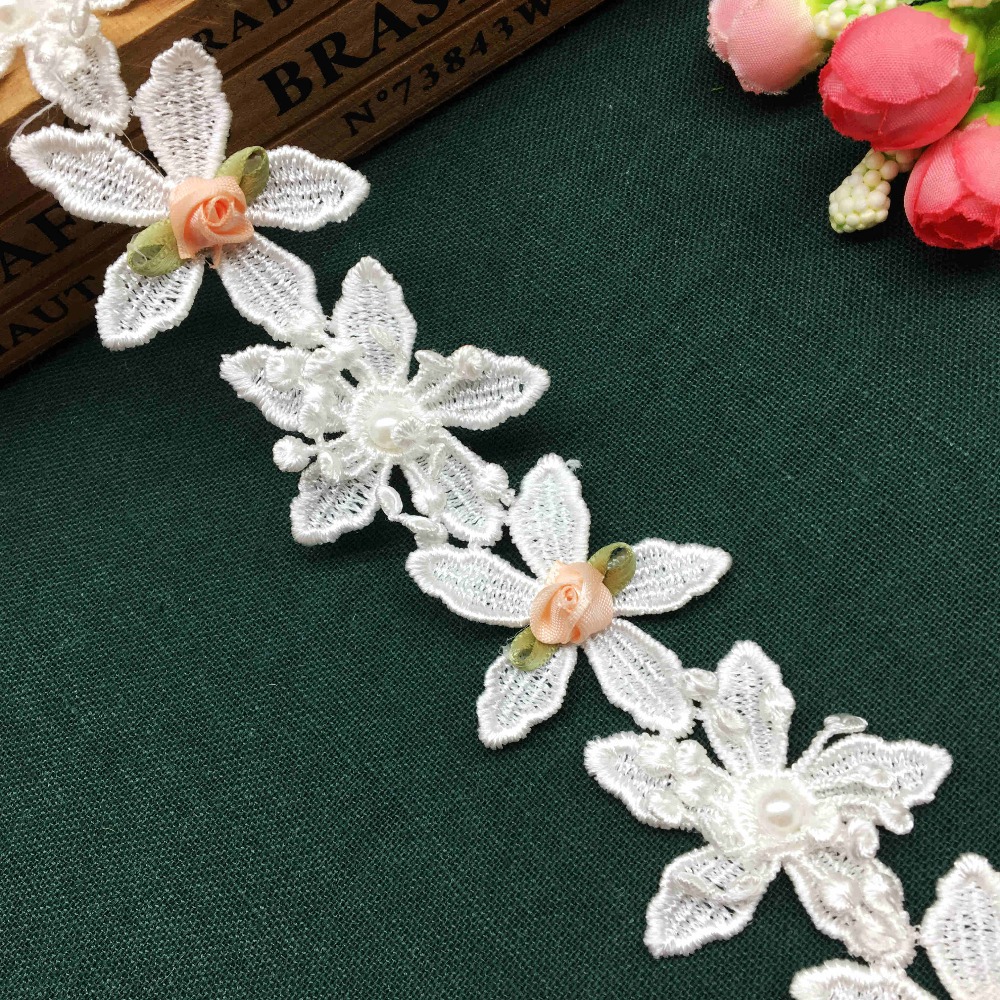 ドレス用の可溶性真珠の花のレース,レースのトリムリボン,結婚 - Wedding Water Supply のレビューと価格