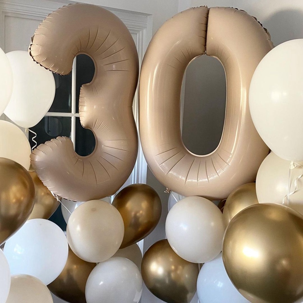 1pc 40 インチヴィンテージコーヒーナンバーバルーンレト - Confetti Balloon Set のレビューと価格