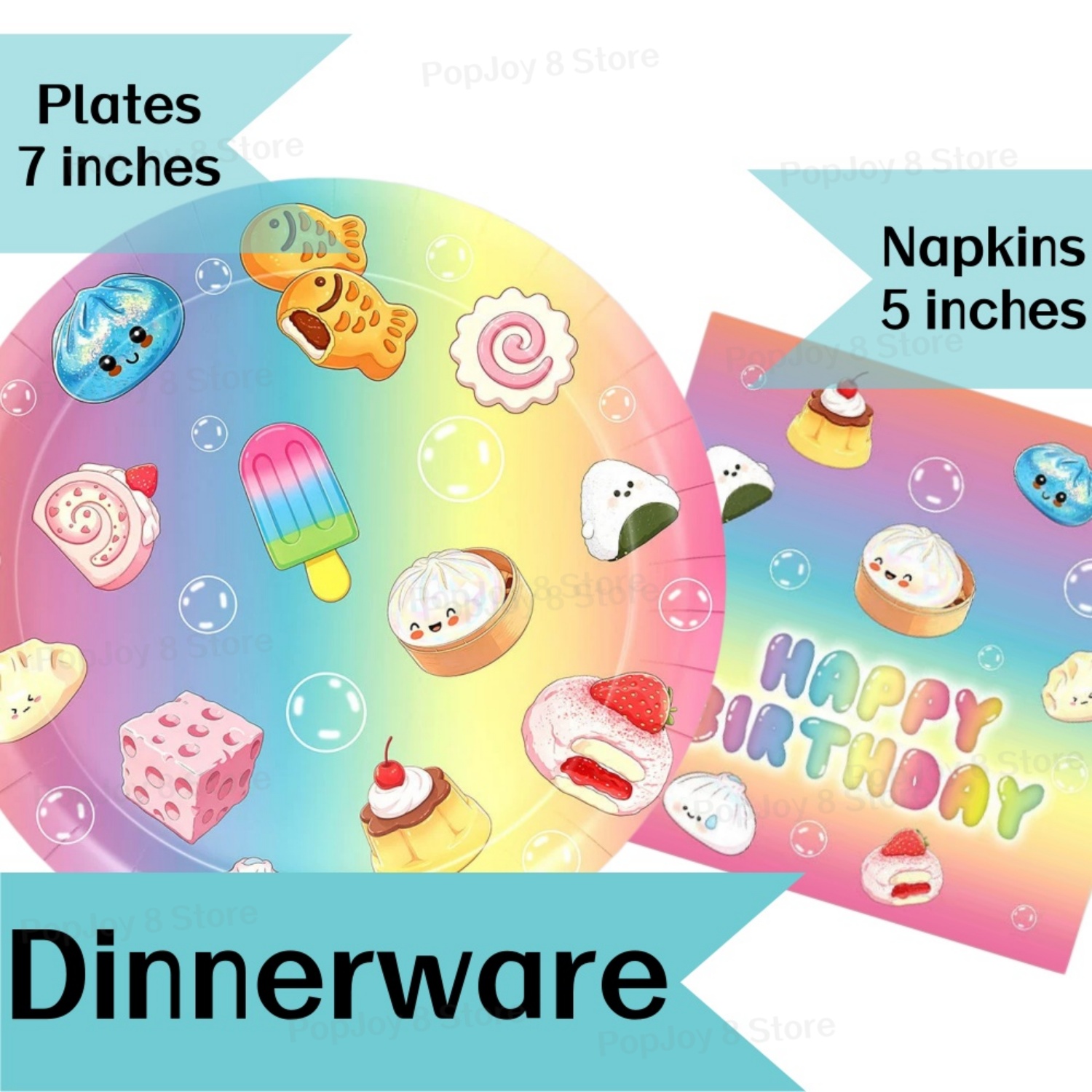 カラフルな餃子の誕生日デコレーションキット使い捨て食器プレー - Wedding Supply Kit のレビューと価格