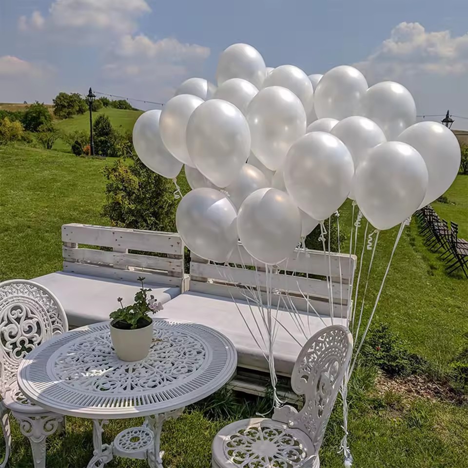 21 個真珠光沢のある白い風船 5/10/12 インチラテッ - Confetti Balloon Set のレビューと価格