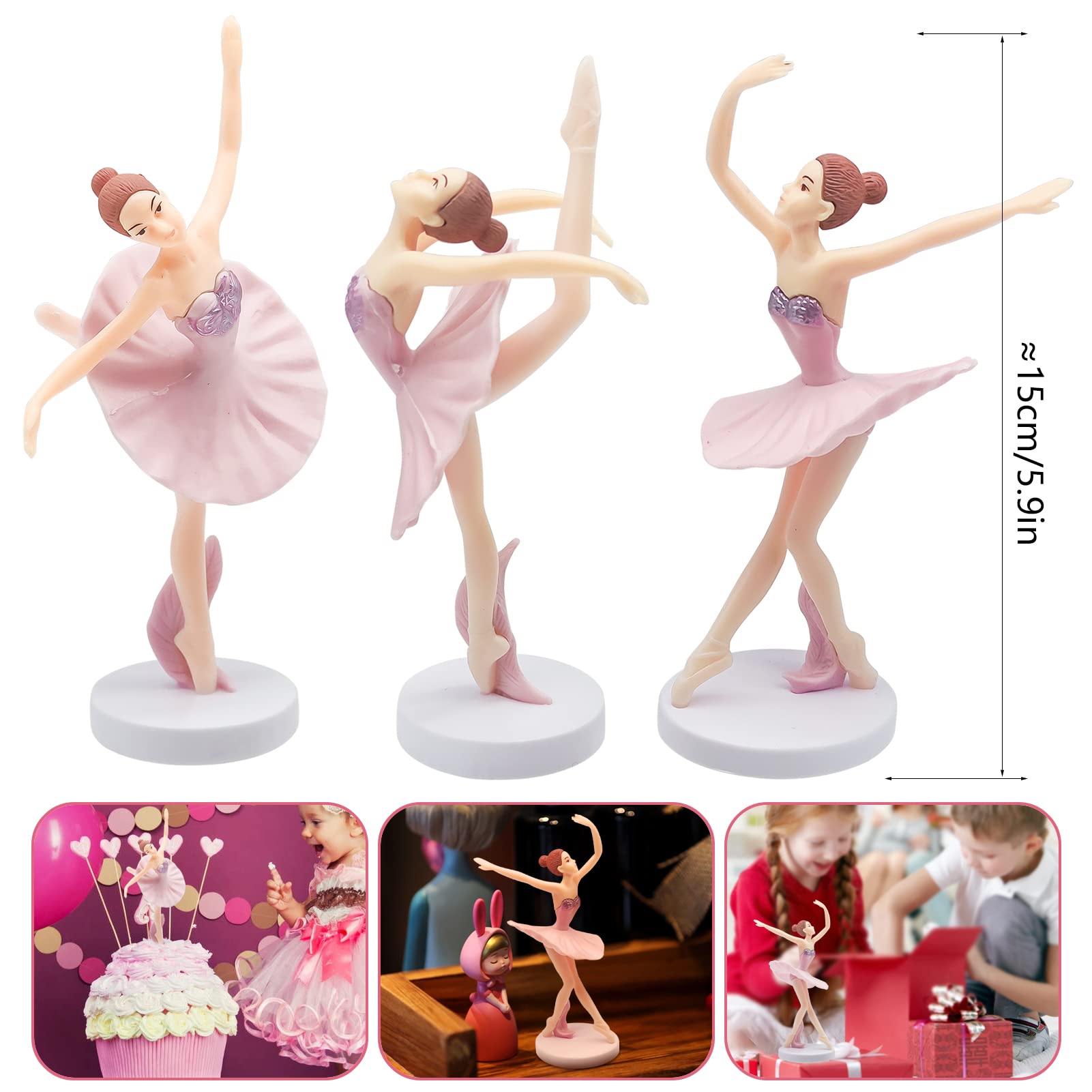 3 個の良質バレリーナ置物ダンスガールケーキデコレーション女 - Good Supply Wedding Cake のレビューと価格