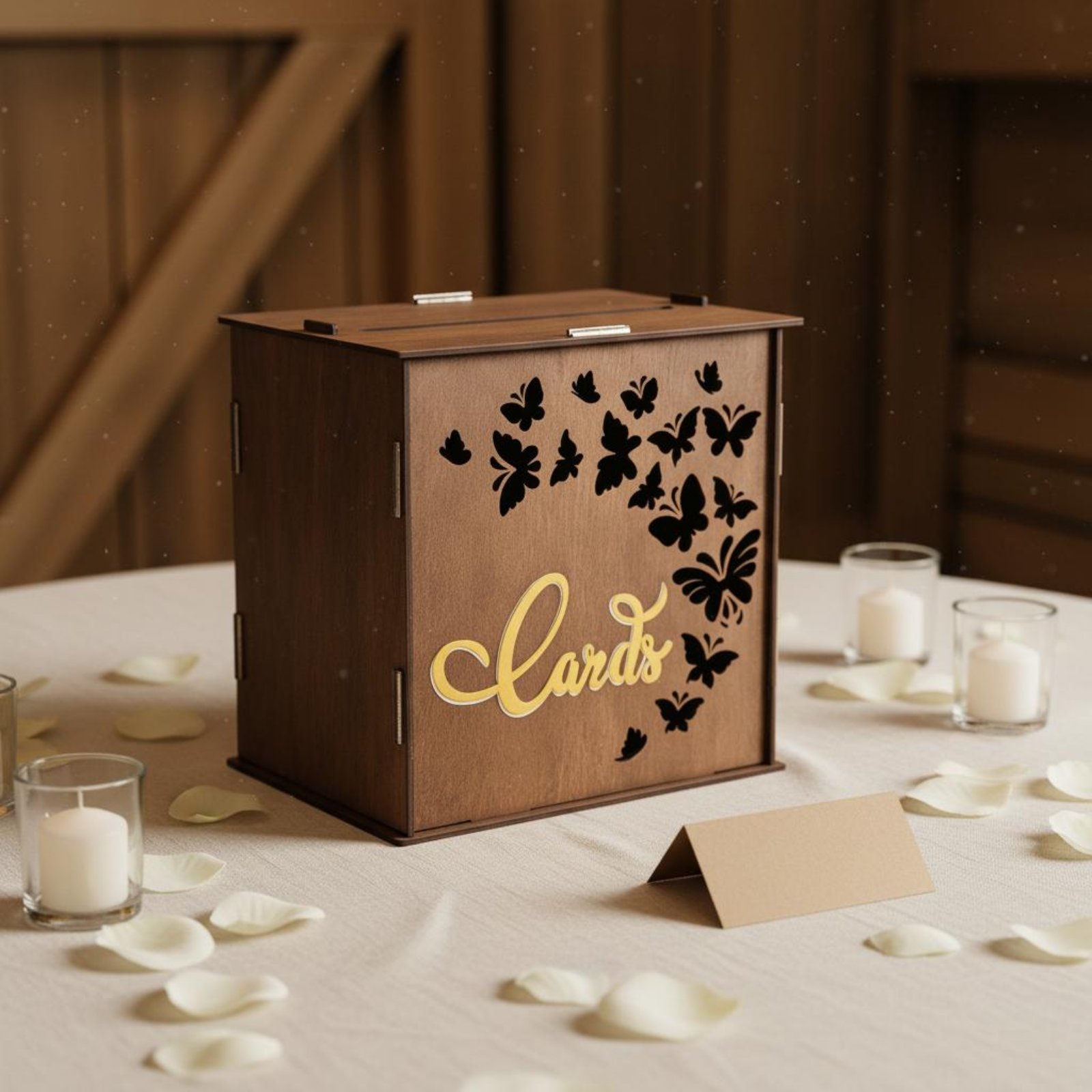 結婚式のカードボックス カードスロット 木製カードボックス  - Wedding Card Box のレビューと価格