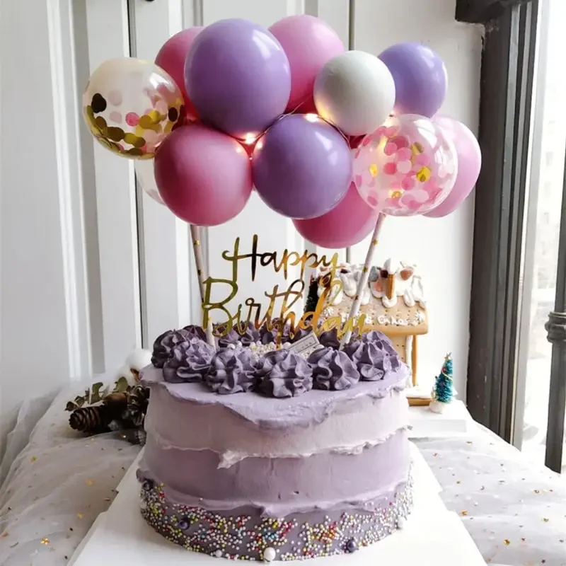 10 個 5 インチバルーンケーキトッパー金属紙吹雪ボール雲 - Confetti Balloon Set のレビューと価格
