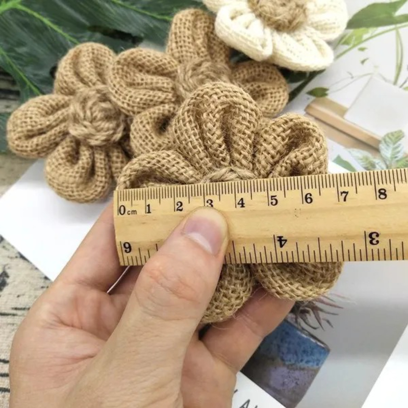 10 個手作り天然ジュート黄麻布ヘシアンフラワー DIY ク - Wedding Supply Rentals のレビューと価格