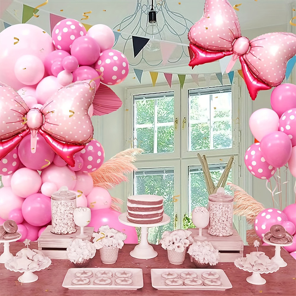 99個入り ピンクのリボン付きミニー箔風船ガーランドアーチキ - Wedding Supply Kit のレビューと価格