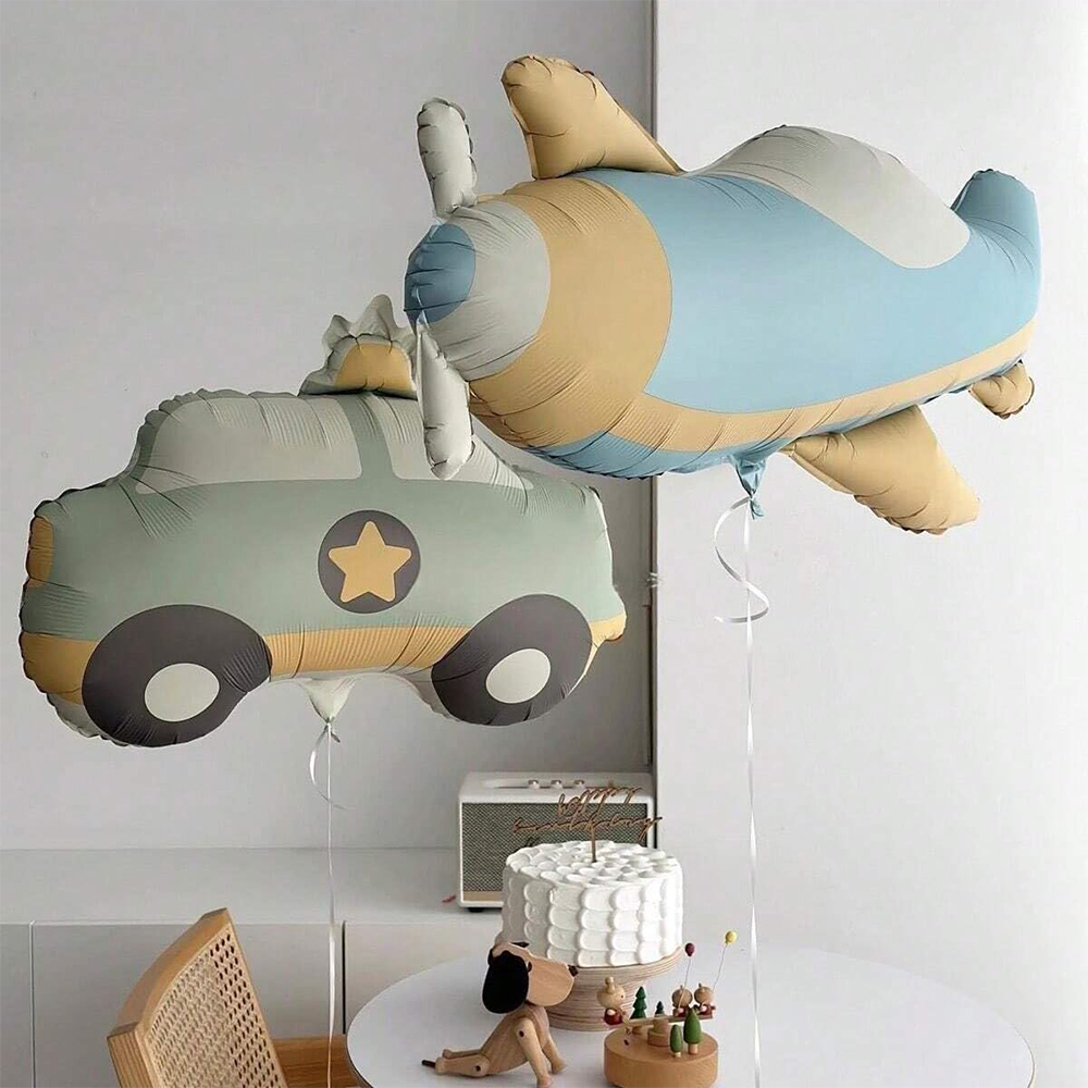 マットヒグマのホイル風船、漫画の虹、飛行機、車、マイラー風船 - Confetti Balloon Set のレビューと価格