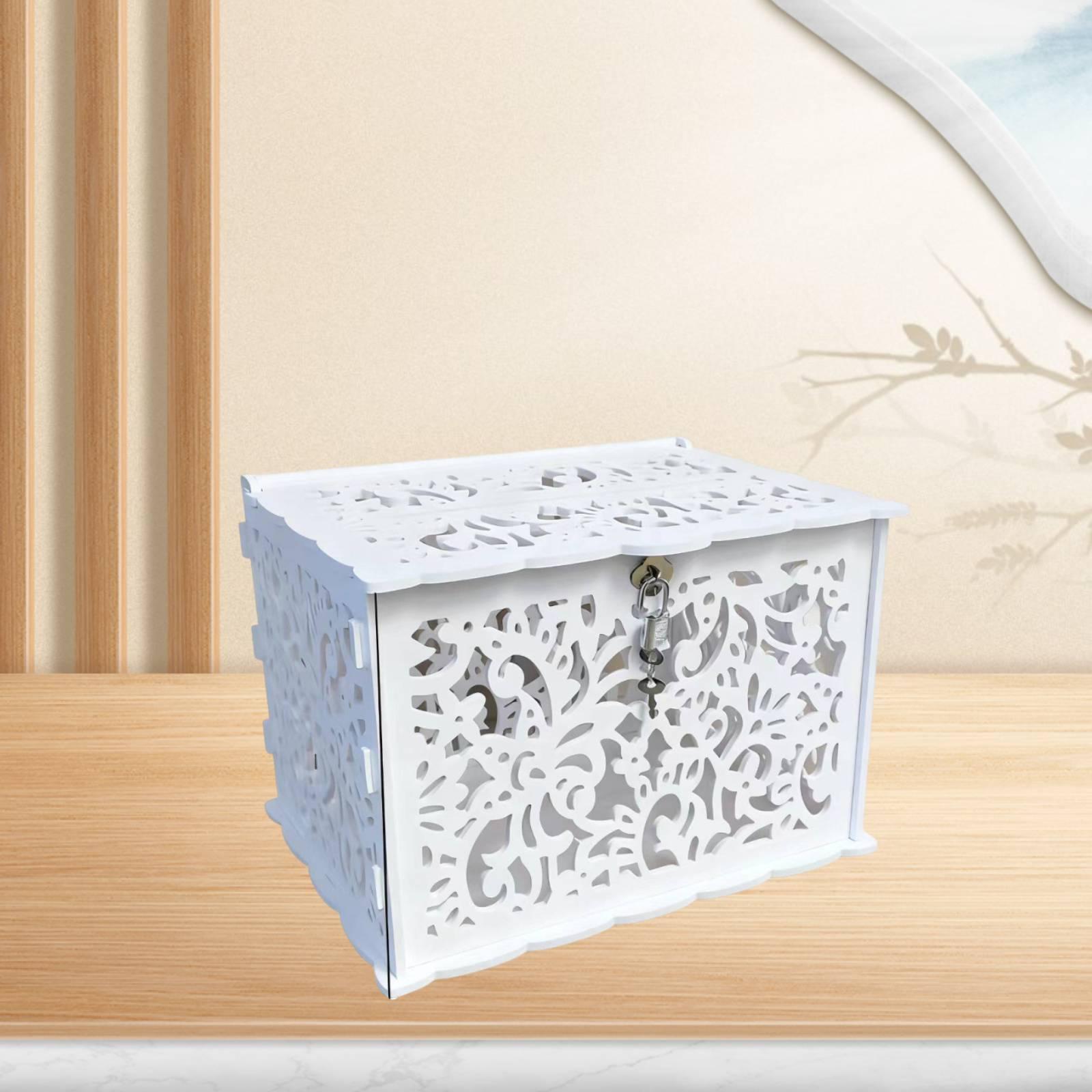 広々としたロック式ウェディングカードボックス エレガントな白 - Wedding Card Box のレビューと価格