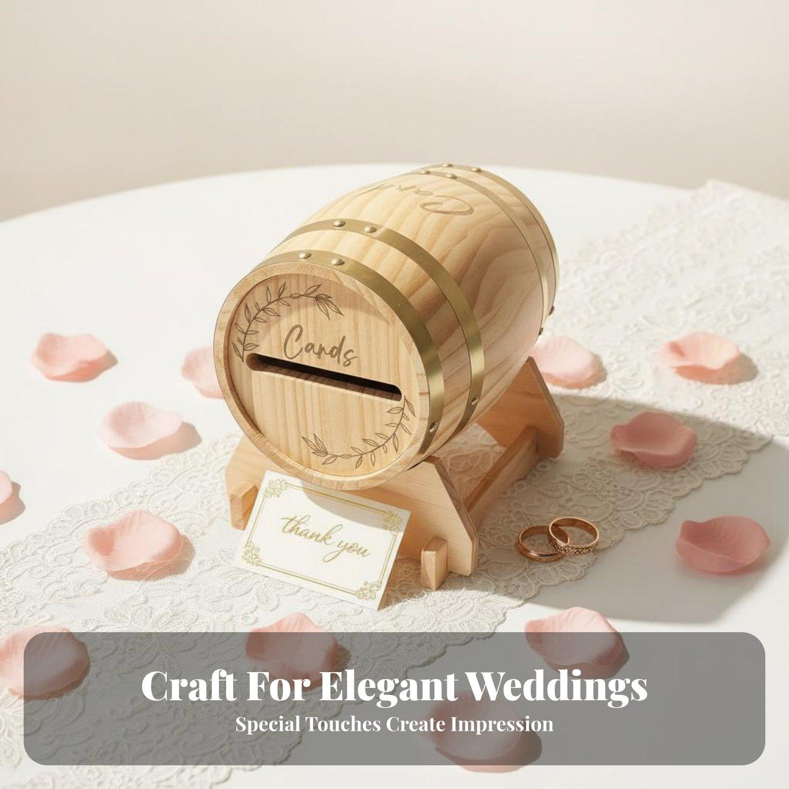 素朴な無垢材のカードボックス、樽型の封筒ホルダー、結婚式、パ - Wedding Card Box のレビューと価格
