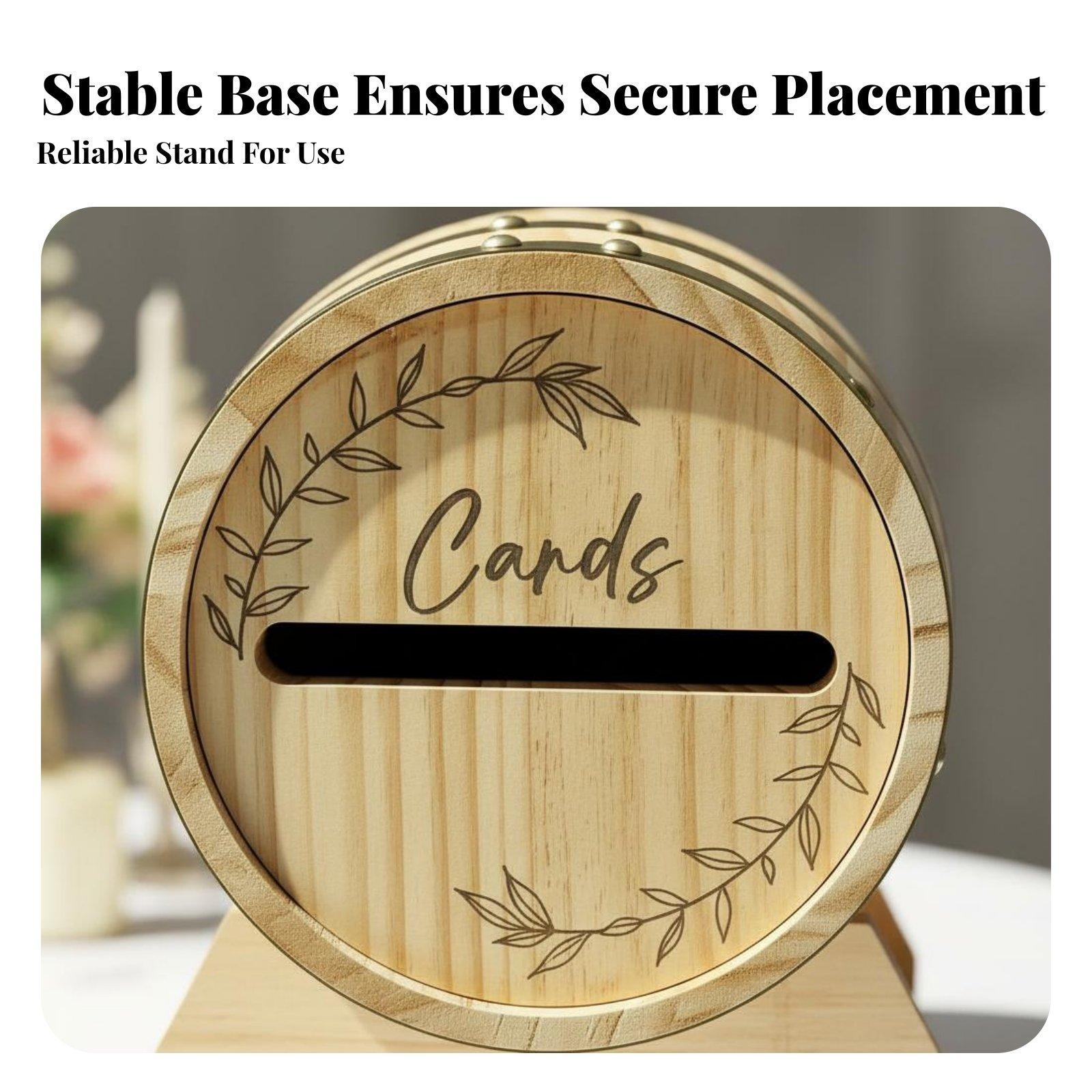 素朴な無垢材のカードボックス、樽型の封筒ホルダー、結婚式、パ - Wedding Card Box のレビューと価格