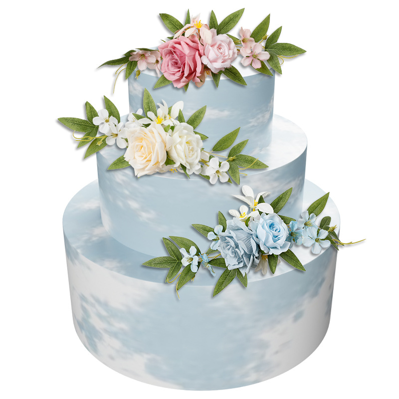 Yannew-素朴な花をモチーフにしたピンクと白のケーキトッ - Wedding Supply Rentals のレビューと価格