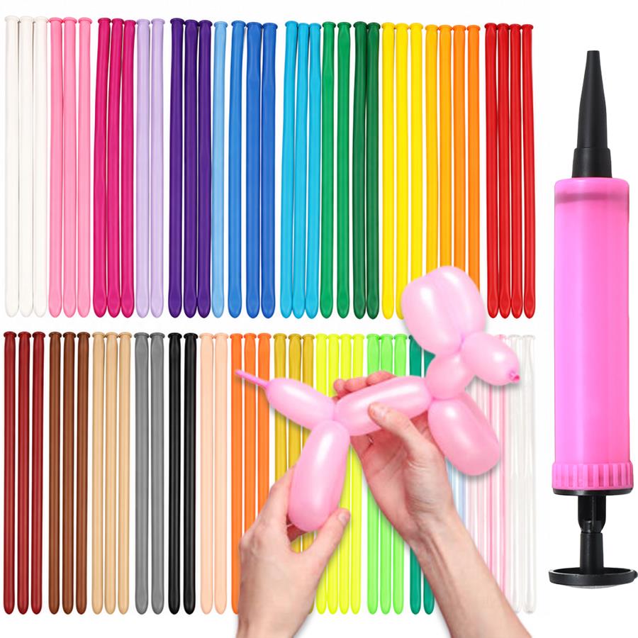 101/201個のロングストリップバルーンと手動ポンプセット - Confetti Balloon Set のレビューと価格