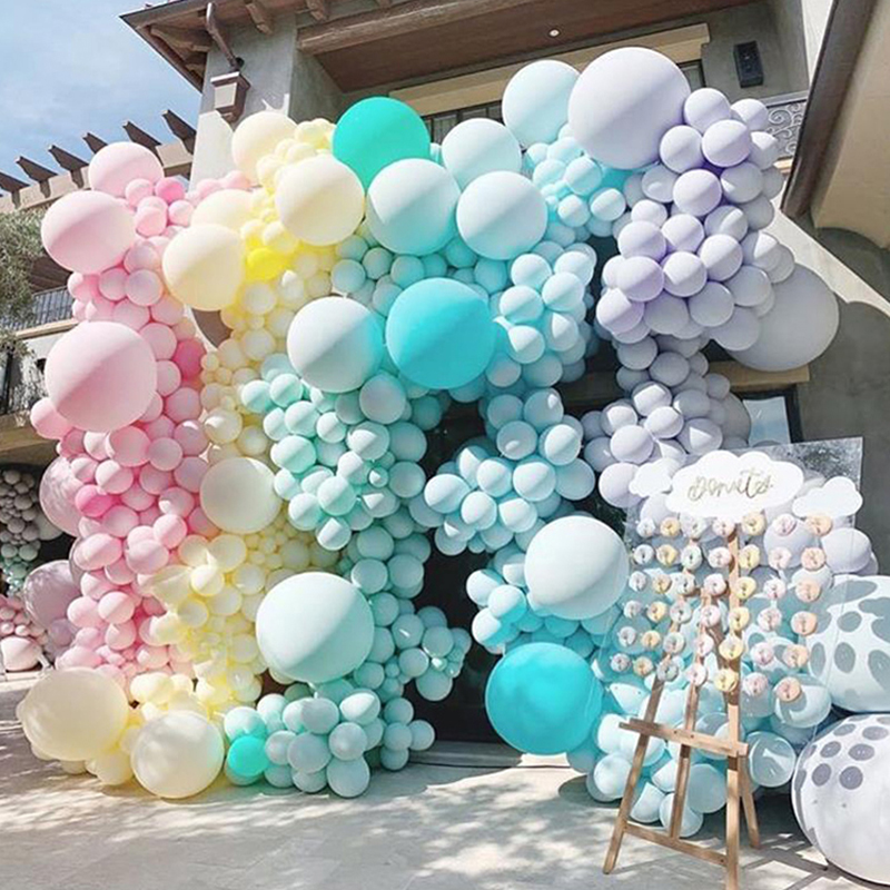 マカロンラテックスバルーン,30または60個,5インチ,パス - Confetti Balloon Set のレビューと価格